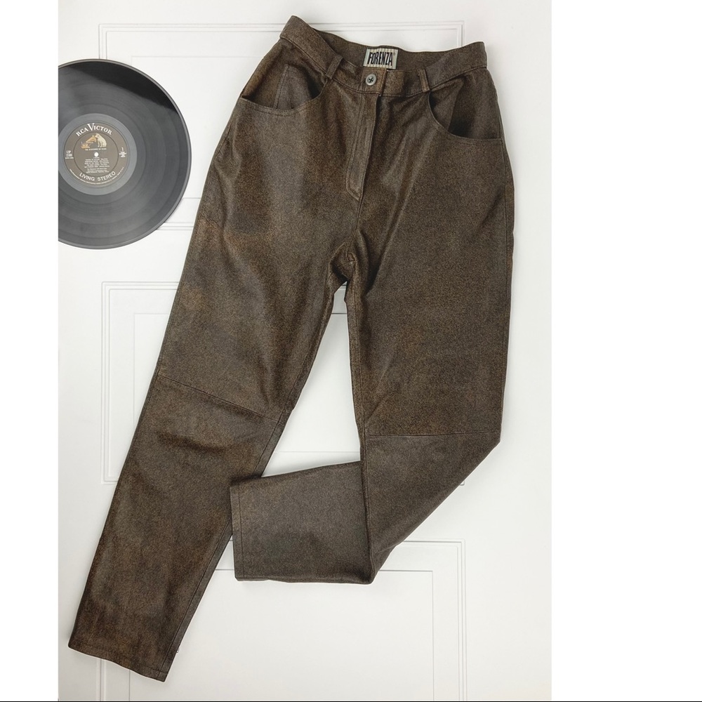Vintage •Forenza• Rare Speckled Leather Mom Jeans